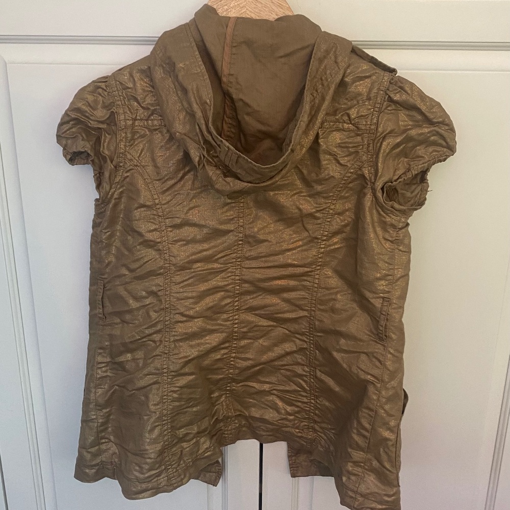 BB Dakota gold metallic gold linen jacket